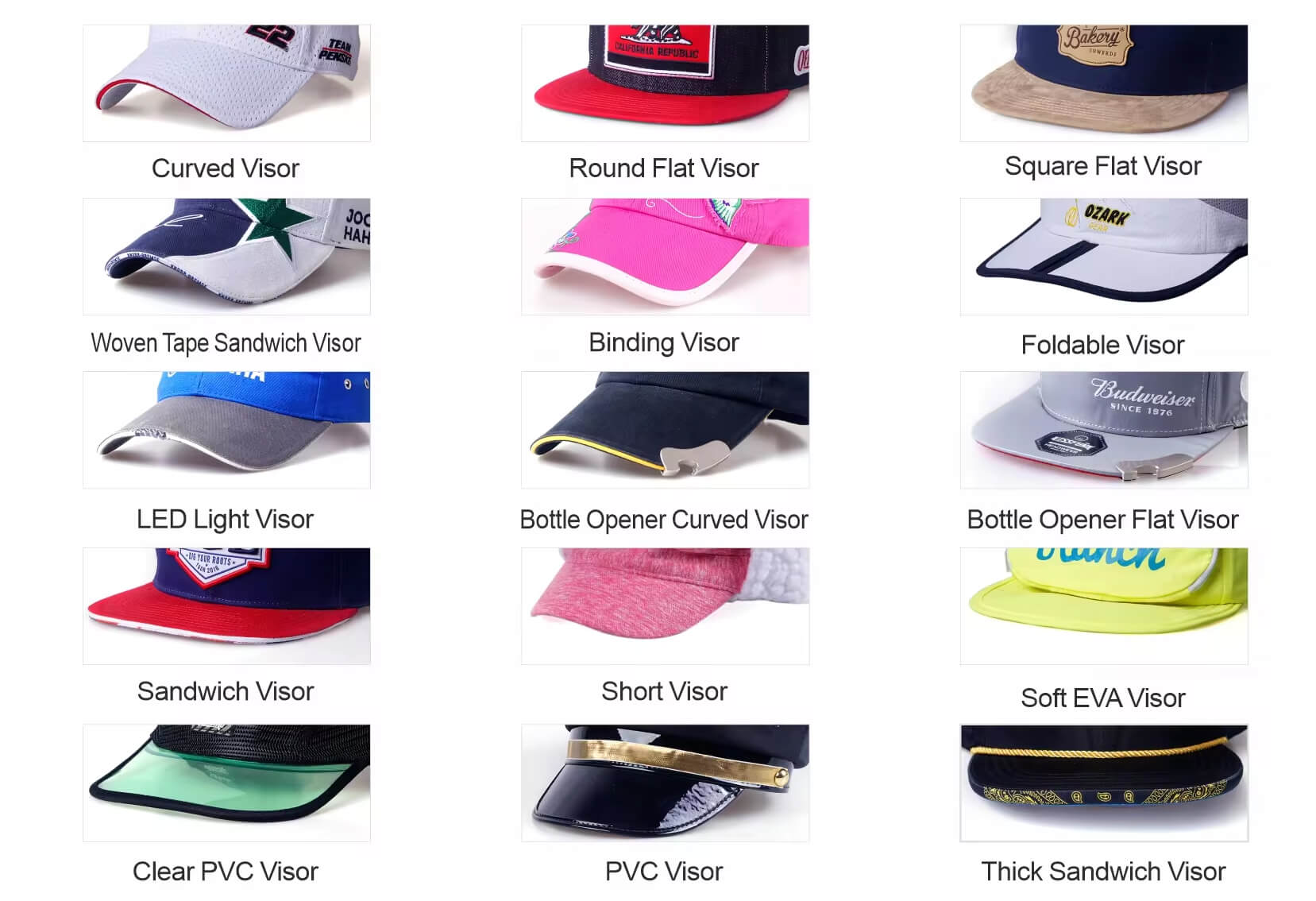 customize cap visor