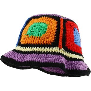 colorful knit bucket hat
