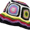 colorful knit bucket hat