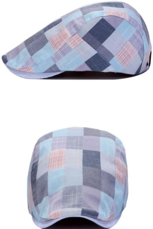 checkered flat cap