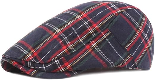 checkered flat hat
