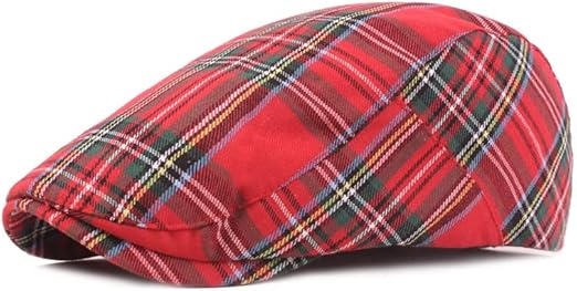 checkered flat hat