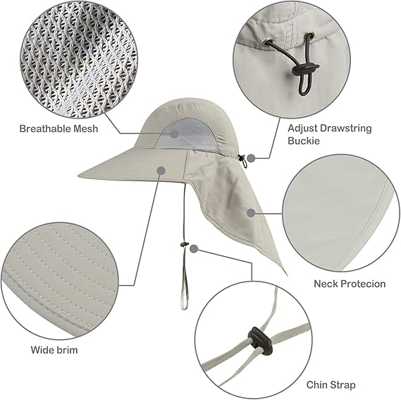 fishing hat long brim